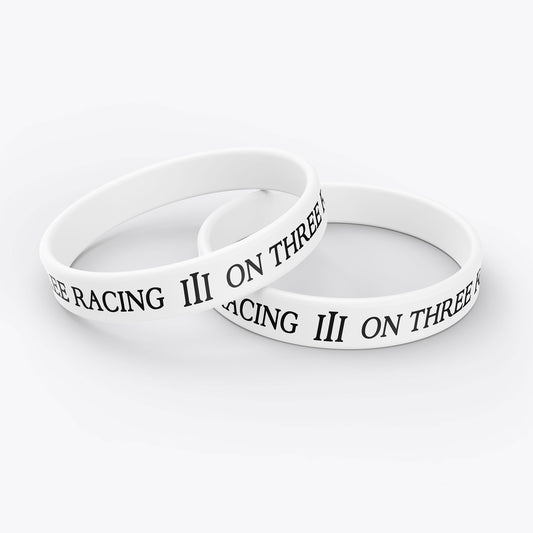 "ON THREE RACING" Wristband in White