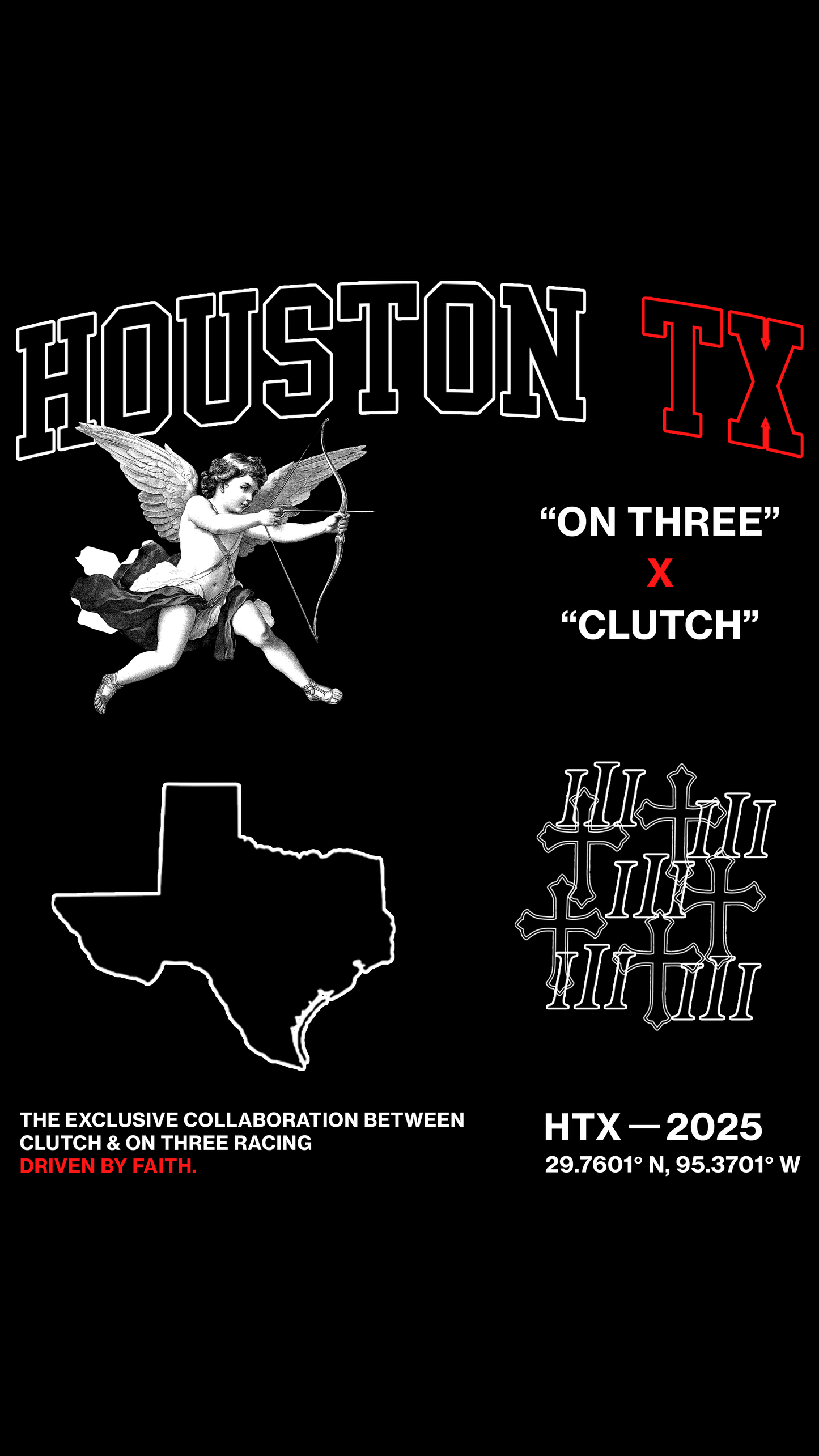 "ON THREE X CLUTCH" HOUSTON TEE