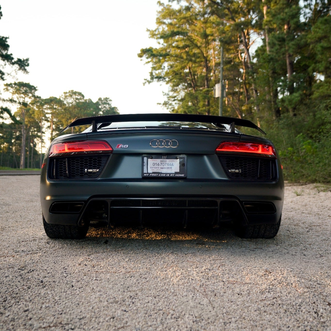 "MY FAST CAR IS AT HOME" PLATE FRAME